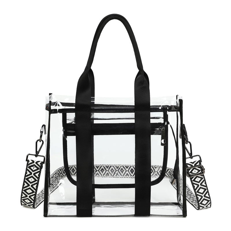 getgto Clear Bags for Women Tote Bag, Crossbody Bag, Stadium Approved Clear Purse for Sports Events, Concert, Work & Beach - Image 1