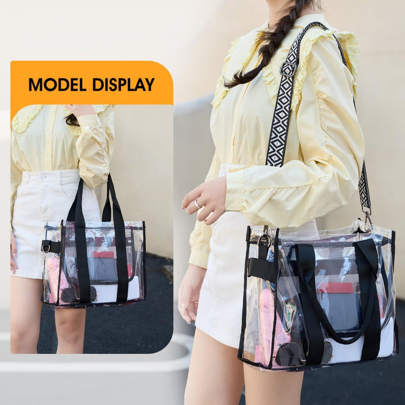 getgto Clear Bags for Women Tote Bag, Crossbody Bag, Stadium Approved Clear Purse for Sports Events, Concert, Work & Beach - Image 2