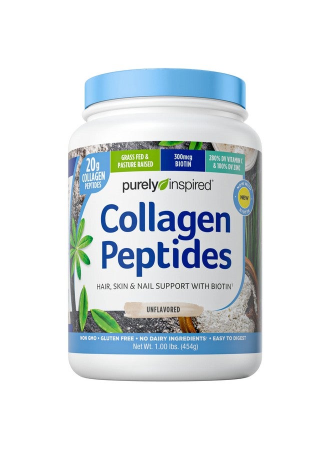 purely inspired Collagen Powder ; Purely Inspired Collagen Peptides Supplements For Women & Men ; Collagen Protein Powder With Biotin ; Paleo + Keto Certified ; Unflavored 1 Lb (Packaging May Vary) - Image 1