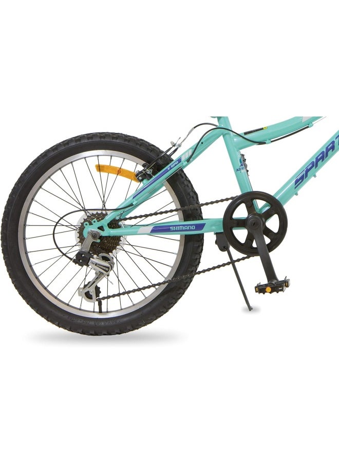 Spartan Azure Girl Bicycle| 20 inch wheel size |7 speed Shimano gear |for teens|Light Blue & Black  - Image 3