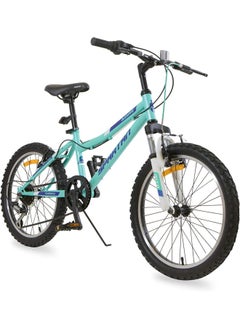 Spartan Azure City Bicycle| 20 inch wheel size |7 speed Shimano gear |for teens|Light Blue & Black  - Image 1