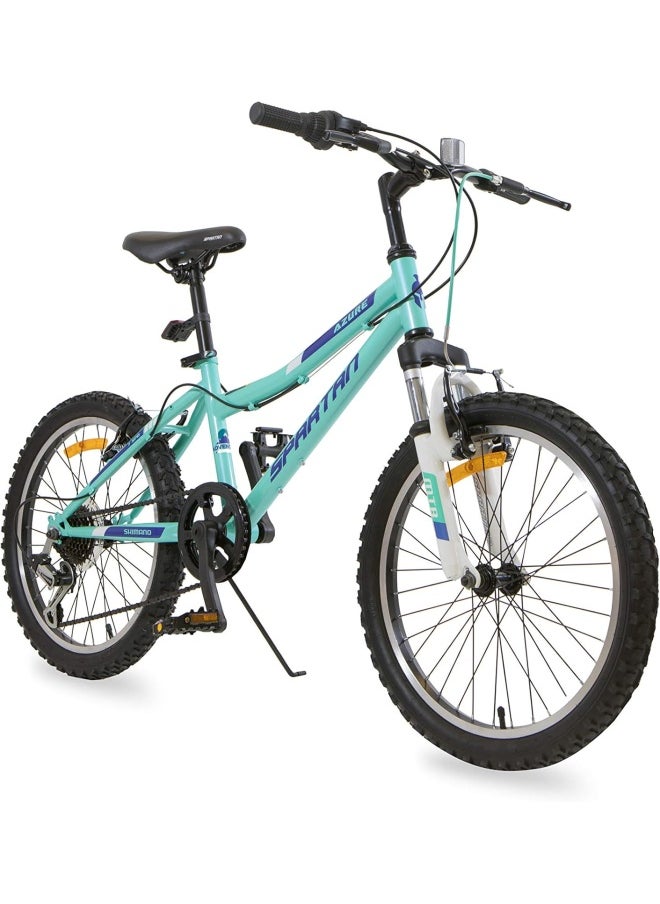 Spartan Azure Girl Bicycle| 20 inch wheel size |7 speed Shimano gear |for teens|Light Blue & Black  - Image 1