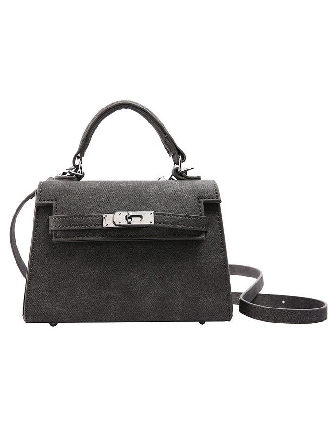 Women's PU Leather Satchel Handbag Crossbody Handbag Shoulder Bag Fashion Bag for Women（dark gray）