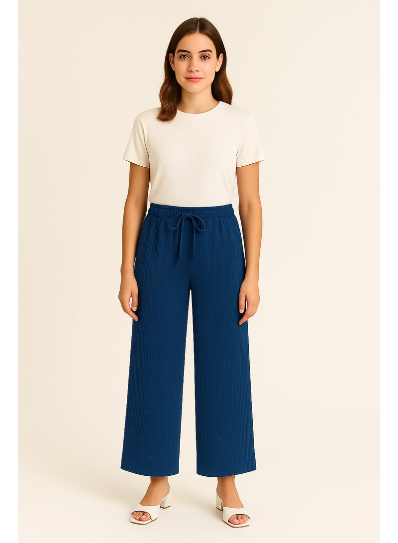 CHEVALIER FASHION Women’s Wide-Leg Pants with Elastic Waist and Drawstring – Lightweight Comfortable Fabric - Image 1