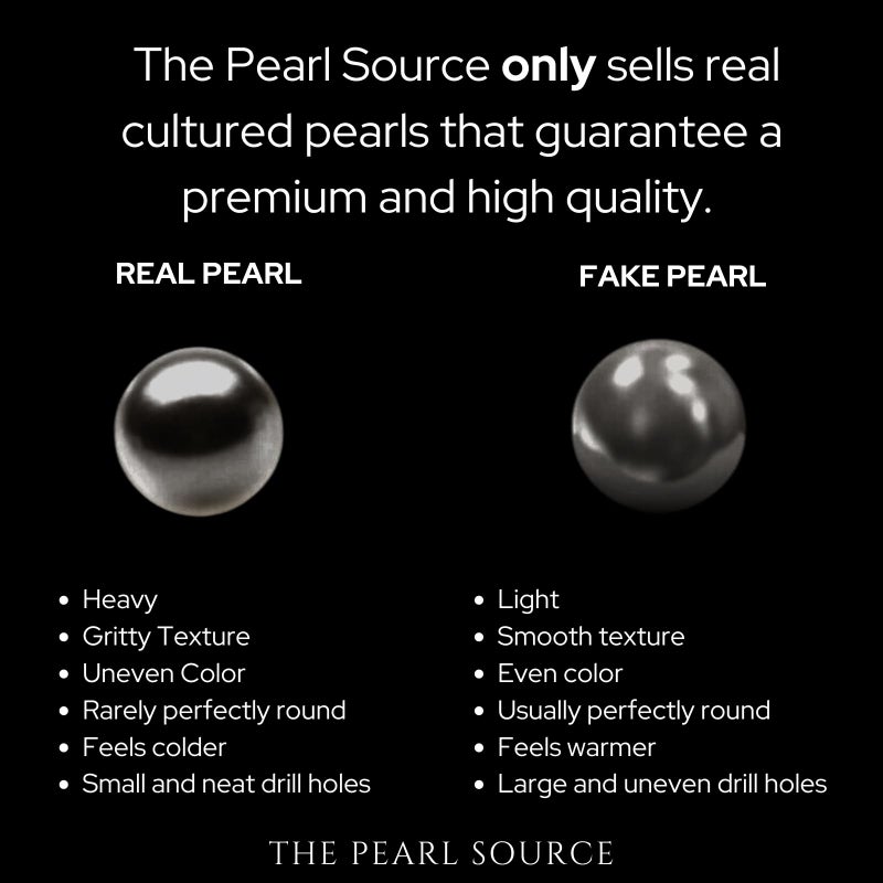 The Pearl Source قلادة لؤلؤ حقيقية للنساء من ذا بيرل سورس مع لؤلؤة تاهيتي سوداء مزروعة بجودة AAA وتصميم لانهائي | قلادة فضة استرلينية 925 مطلية بالذهب عيار 14 - Image 5