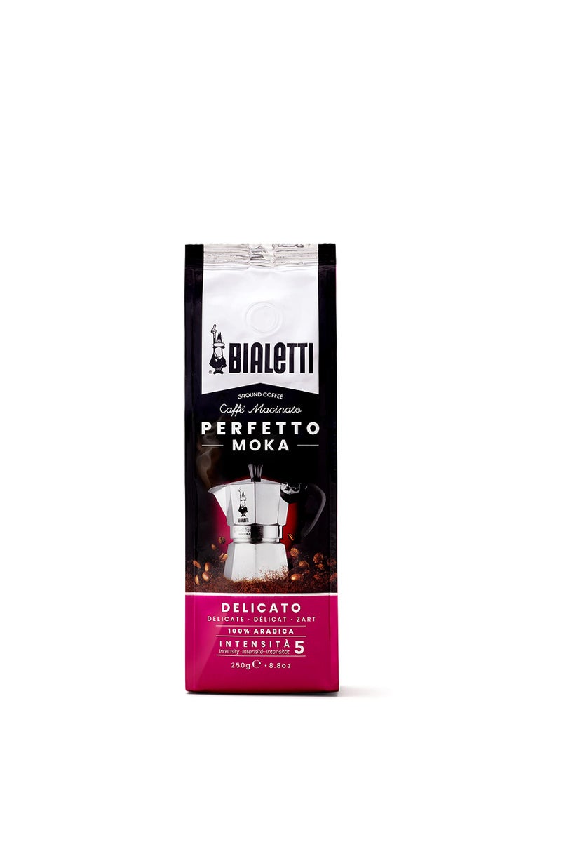 Bialetti - Perfetto Moka Delicato: Light Roasting Ground Coffee, Flowers and Dried Fruit Aroma, 8.8 Oz - 250g, Bag with Flavour-Saving Valve - Image 1
