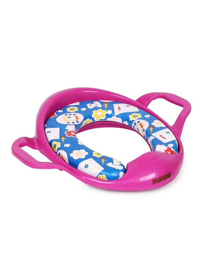 FLIPZON Premium Baby Cushioned Potty Seat, Toilet Seat with Handle for kids (Lavender Pink) - Image 1