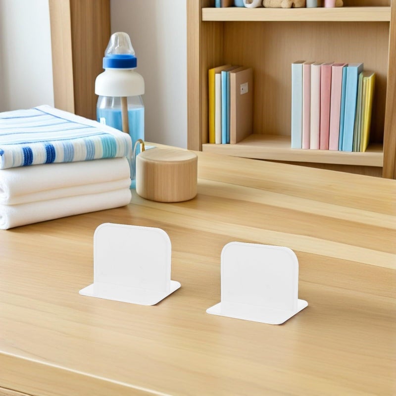 Plastic Playpen Stabilizer Clips 6 Pack White Adhesive Furniture Anchor for Nursery - Image 5