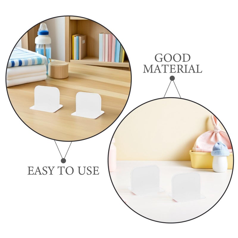 Plastic Playpen Stabilizer Clips 6 Pack White Adhesive Furniture Anchor for Nursery - Image 4