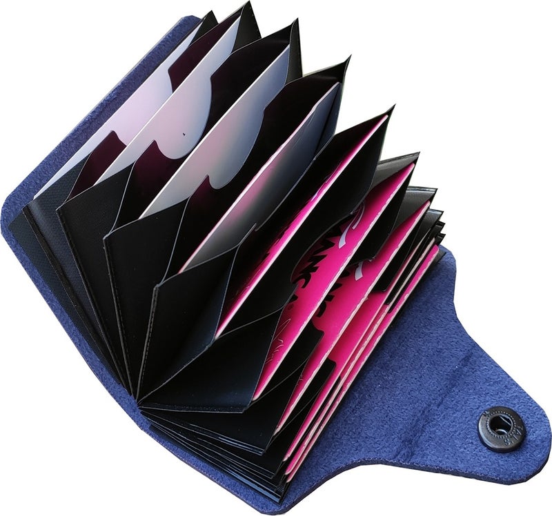 Kemer Dünyası Unisex 10 Compartment New Small Mold Accordion Leather Credit Card Holder Wallet  - Image 1