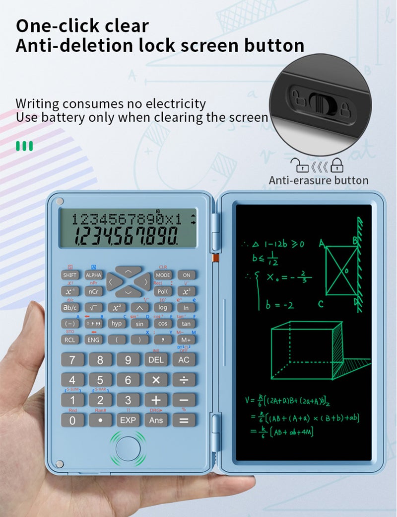 6Inch Large Screen Scientific Calculator ，12-Digit Calculator Writing, Foldable Financial Calculator, for School Offic - Image 4