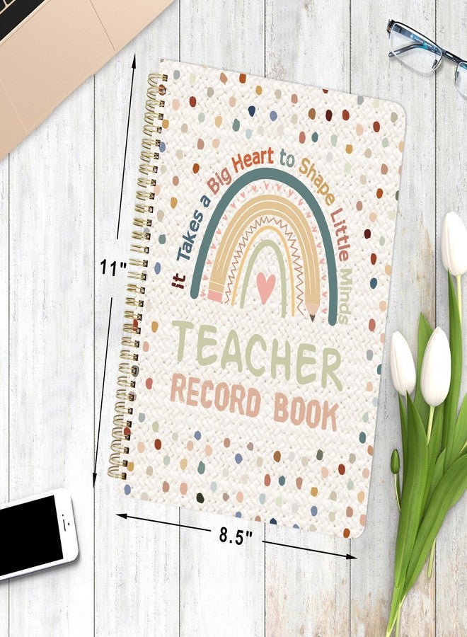 Ceiba Tree Teacher Record Book Grade Attendance Book Gradebook for Teachers Logs and Student Checklists Spiral-Bound Teacher Must Haves Classroom Supplies 8.5X11 inch Cardboard Cover Painted Dots - Image 3
