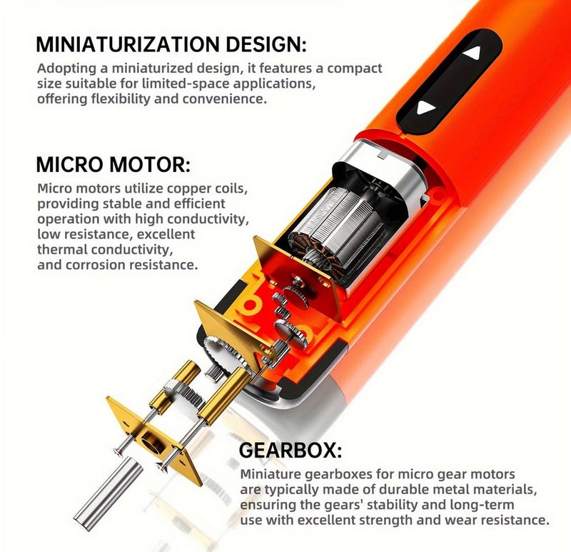 Mini Electric Cordless Screwdriver Kit, 46 in 1 with 38 Magnetic Bits, Mini Screwdriver Kit for Repair Mobile Phone, Laptop, Glasses, Watches, Electronics, Modding, and DIY Projects - Image 3