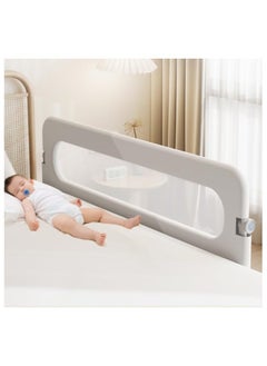 MIXDE Bed Guard Rail for kids,Button Folding Crib Bed Guard Rail,Toddler Safety Protection Guard,Folding Anti-Fall Beds Mesh Guard Rail,180 °Button Folding,2 Speed Adjustment,for Baby,Elderly（1.2 m）  - Image 2