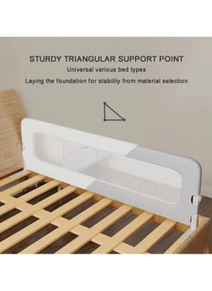 MIXDE Bed Guard Rail for kids,Button Folding Crib Bed Guard Rail,Toddler Safety Protection Guard,Folding Anti-Fall Beds Mesh Guard Rail,180 °Button Folding,2 Speed Adjustment,for Baby,Elderly（1.2 m）  - Image 5