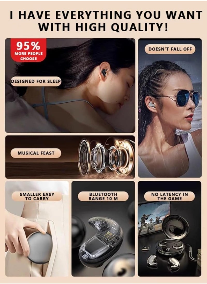 GUDOO 2024 Active Noise Canceling Sleep Headphones, Invisible, Comfortable, Noise-Isolating, Sleep Headphones, Bluetooth 5.4, for Sleeping, Side Sleepers, Driving, Cycling, Hi-Res Sound, Comfortable Fit  - Image 3