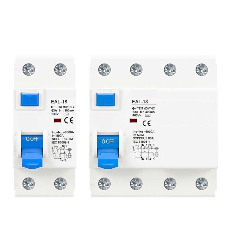 4P 10A 100mA Electromagnetic RCCB RCD ELCB Residual Current Circuit Breaker Safety Switch - Image 1