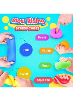 SMALL FISH Stress Cube Fidget Toys For Kids: 18 Pack Squeeze Stress Balls Stress Relief Toys For Anxiety - Squishy Balls Sensory Fidget Toys For Kids Adults Autism In Classroom Office Party  - Image 2