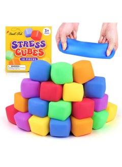 SMALL FISH Stress Cube Fidget Toys For Kids: 18 Pack Squeeze Stress Balls Stress Relief Toys For Anxiety - Squishy Balls Sensory Fidget Toys For Kids Adults Autism In Classroom Office Party  - Image 1