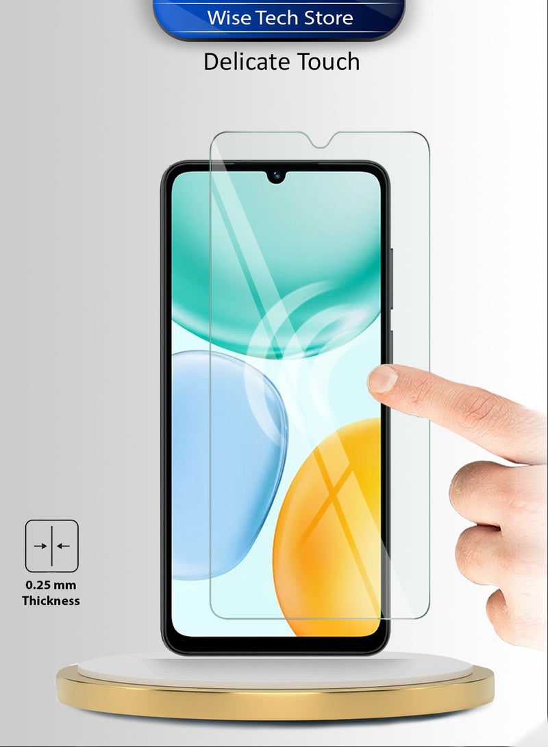 دبليو تيك هاتف Honor X5c Plus 4G 2025 سلسلة WTech المميزة بحدود منحنية واقي شاشة من الزجاج المقسى 9H 2.5D (MSG9CN) - شفاف - Image 4