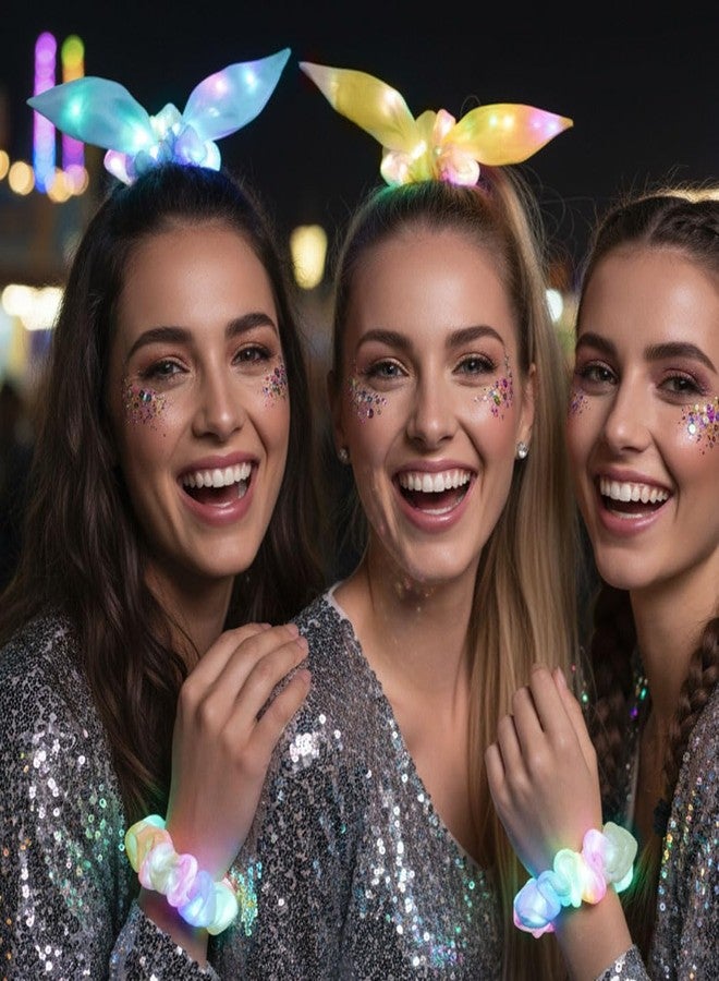 اوريو ربطات شعر مضيئة من يوريو، مزودة بمصابيح LED، إكسسوارات شعر تتوهج في الظلام للنساء - Image 2