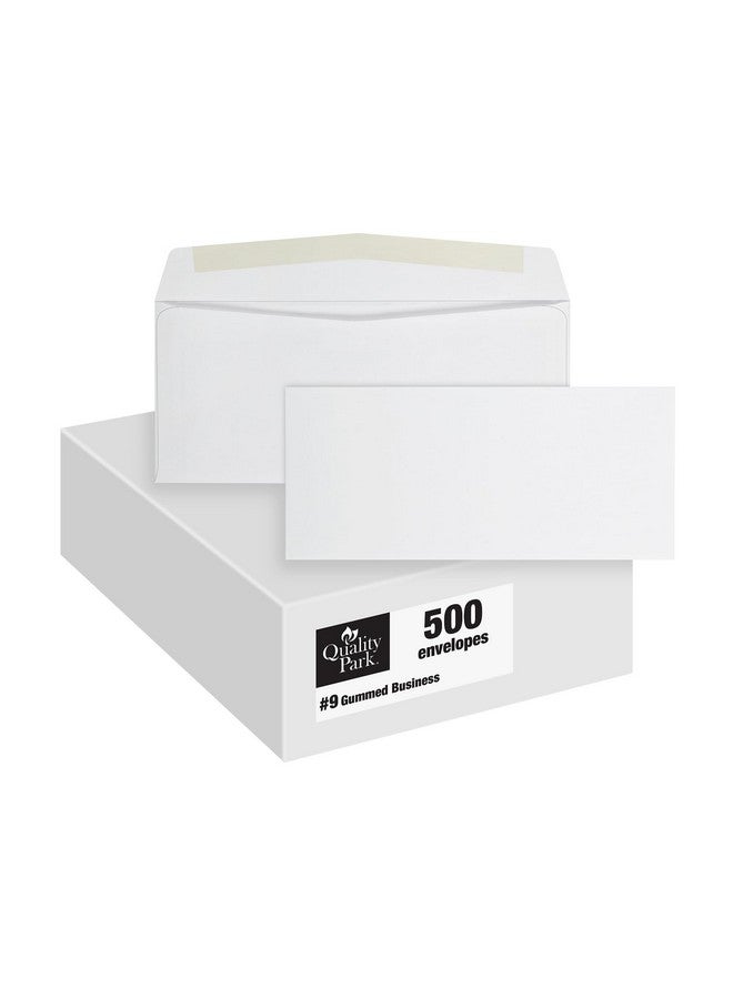 Quality Park #9 Envelopes, Letter Size White Mailing Envelopes, 3-7/8 X8-7/8 Inch, No Window Business Envelopes, Gummed Closure, 500/Box (Qua90090) - Image 1