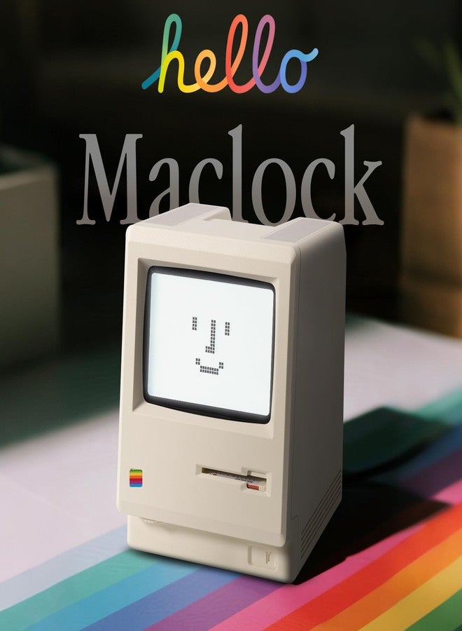 Dralaw Maclock Retro Pixel Alarm Clock, 1984 Computer-Inspired USB Desk Clock with Pixel Display, Multiple Alarms, Adjustable Brightness, Calendar, Temperature - Image 2