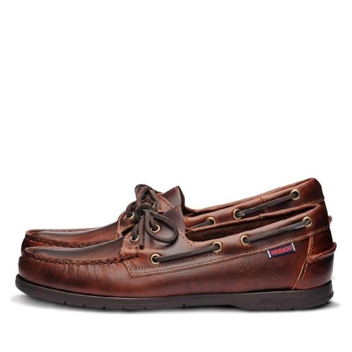 SEBAGO أحذية قارب سيباكو إنديفور المقاومة للماء - moccasins جلدية للرجال تتميز ببطانة جلدية، ربط 360 درجة، ونعل خارجي غير ملون ومقاوم للانزلاق، بني-علكة - 9 عادي - Image 1