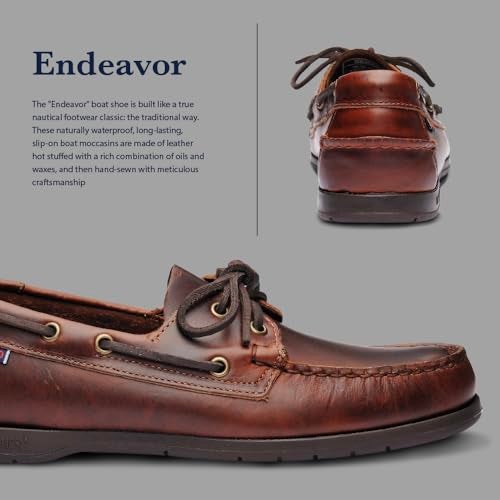 SEBAGO أحذية قارب سيباكو إنديفور المقاومة للماء - moccasins جلدية للرجال تتميز ببطانة جلدية، ربط 360 درجة، ونعل خارجي غير ملون ومقاوم للانزلاق، بني-علكة - 9 عادي - Image 4