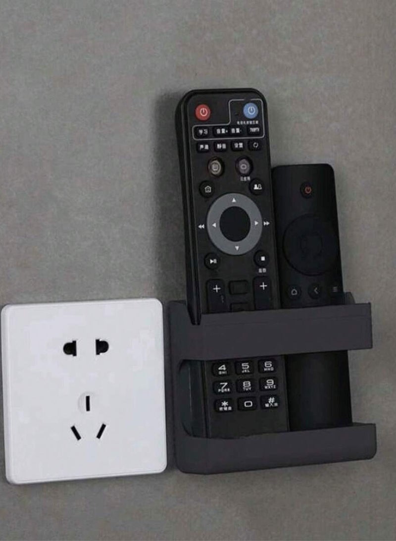 Wall Mounted Remote Control Storage Box Multipurpose Mobile Phone Box for Home Office School - 1 Piece Black  - Image 1