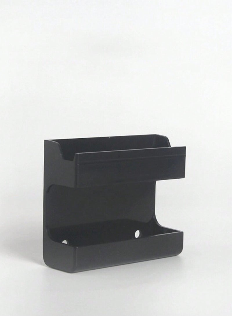 Wall Mounted Remote Control Storage Box Multipurpose Mobile Phone Box for Home Office School - 1 Piece Black  - Image 3