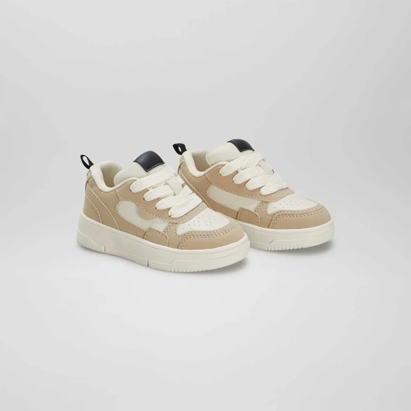 Kiabi Two-Tone Low-Top Trainers Beige