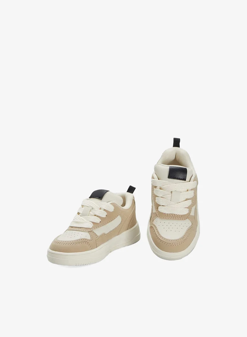 Kiabi Two-Tone Low-Top Trainers Beige