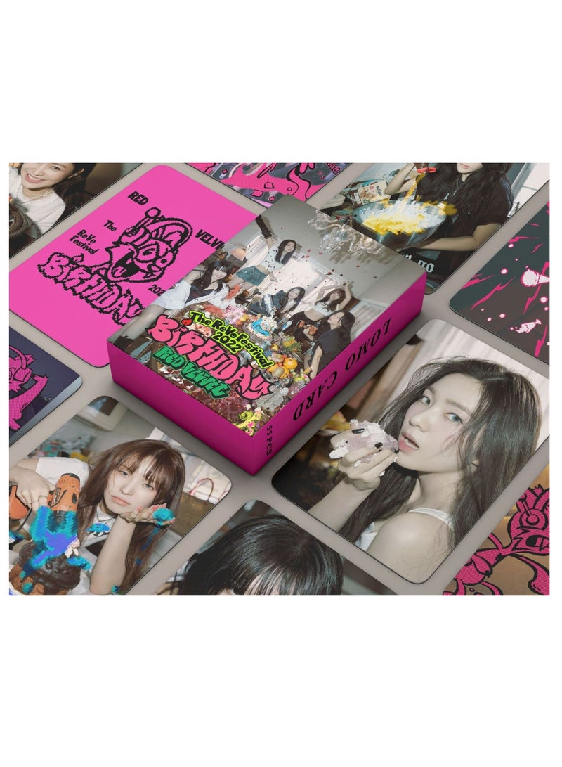 SKYLO 55-Piece Red V Mini Album Birthday Lomo Card - Image 1