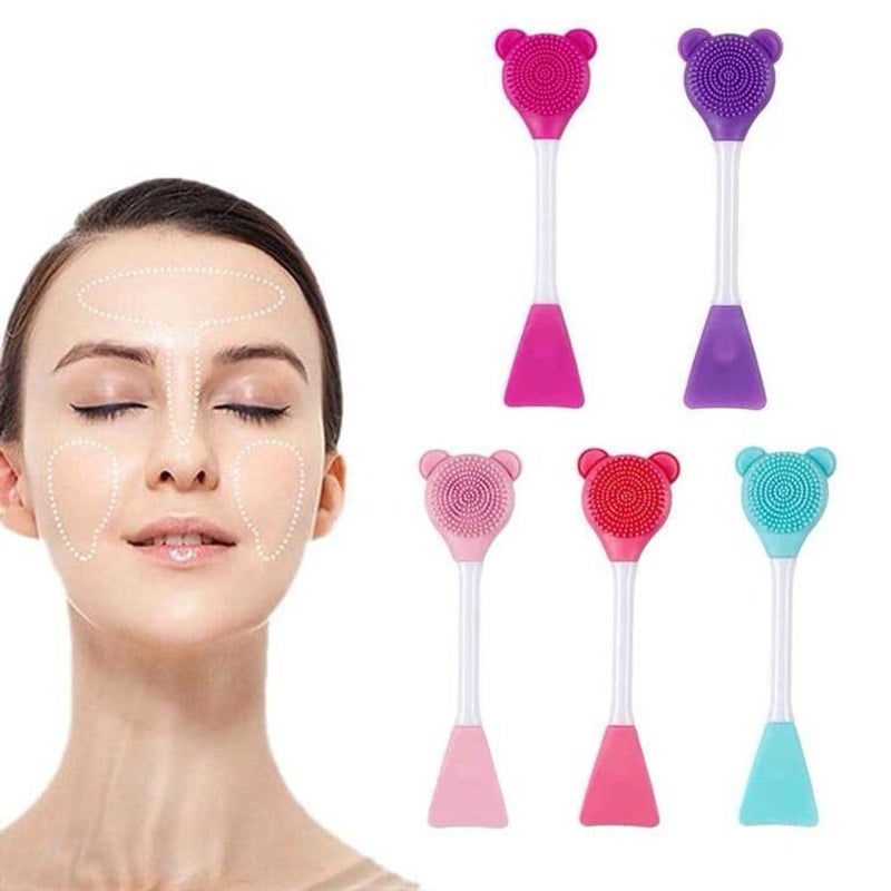 الكيان فرشاة تنظيف الوجه 2 في 1 من السيليكون الناعم بتصميم سهل الاستخدام - متعددة الألوان - Image 4