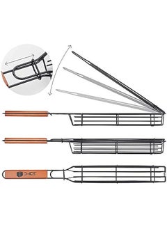 Generic Stainless Steel Kebab Grill Basket with BBQ Skewers - Set of 4 Baskets and 2 Skewers for Veggies and Shrimp  - Image 3