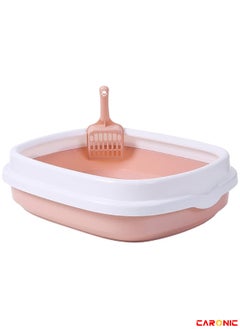 CARONIC Large Pet Litter Box with Heightening Anti Splashing Litter Tray With Scoop Removable Prevent Sand Leakage  - Image 1