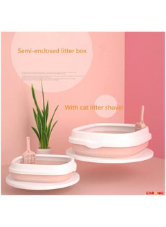 CARONIC Large Pet Litter Box with Heightening Anti Splashing Litter Tray With Scoop Removable Prevent Sand Leakage  - Image 3