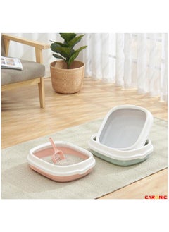 CARONIC Large Pet Litter Box with Heightening Anti Splashing Litter Tray With Scoop Removable Prevent Sand Leakage  - Image 4