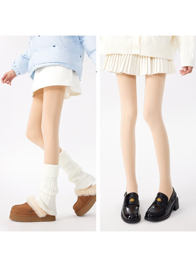 Shiwa Ji Foundation Liquid Leg Magic Women's Autumn Winter Nude Natural Tights Shaping Slimming Flesh Color Fleece Thickened Stockings