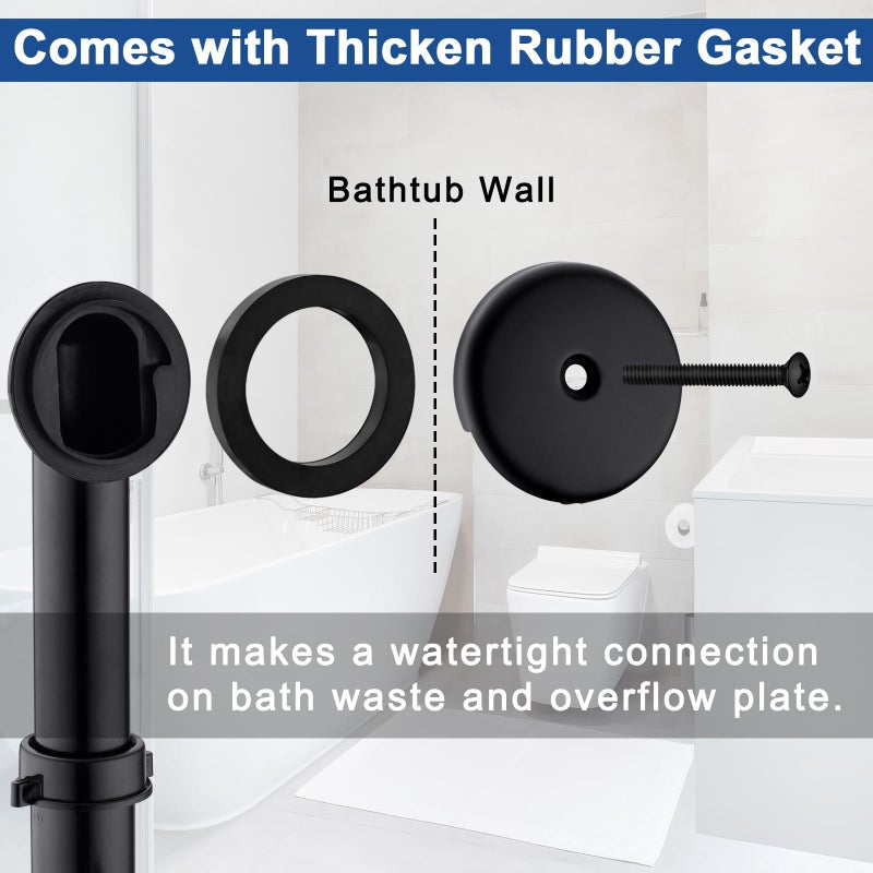 Anpean Brass Tip-Toe Tub Drain Kit With Basket Strainer And Single Hole Overflow Faceplate  Matte Black - Image 4
