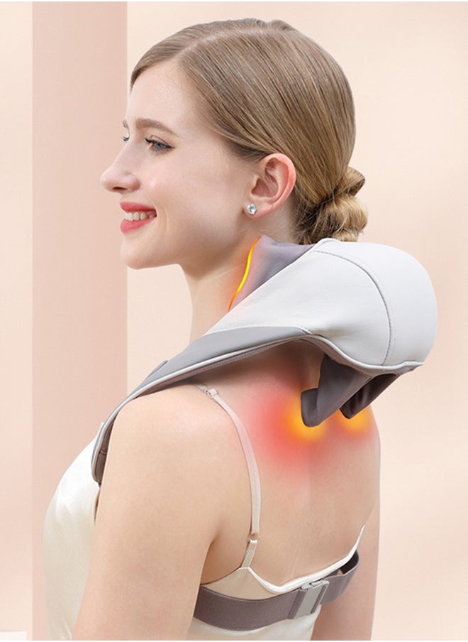 Mini Kneading Neck Massager Shoulder And Neck Hot Compress Massager Trapezius Massage Free Hands 