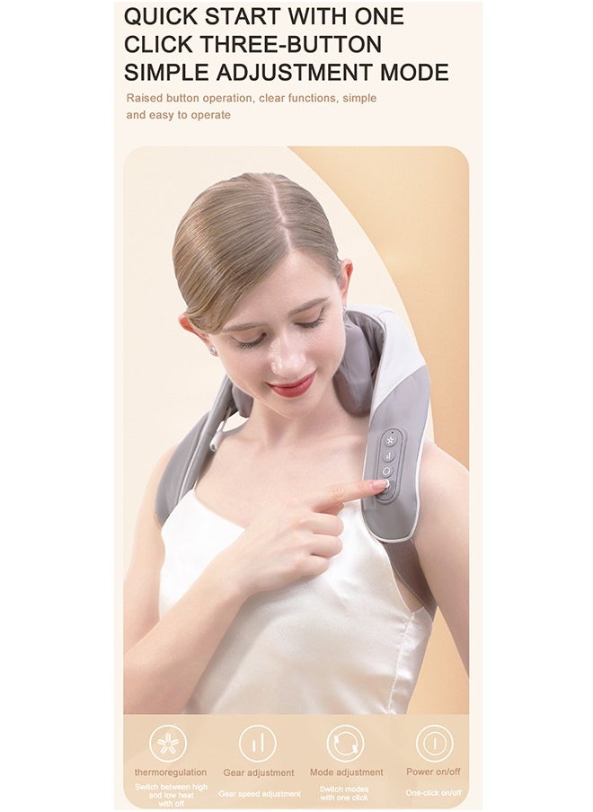 EzzySo - Mini Kneading Neck Massager Shoulder And Neck Hot Compress Massager Trapezius Massage Free Hands - Image 1