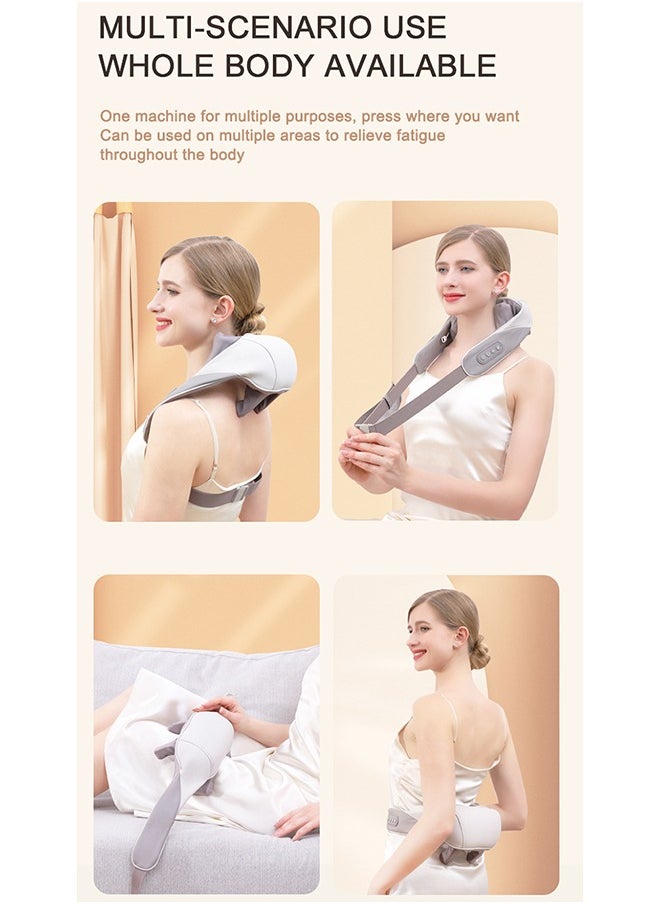 EzzySo - Mini Kneading Neck Massager Shoulder And Neck Hot Compress Massager Trapezius Massage Free Hands - Image 1