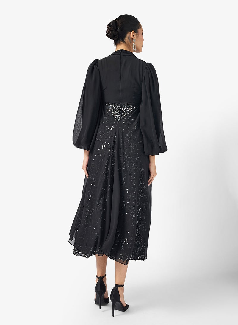 خزانة فستان لامع مع كيب - Image 2