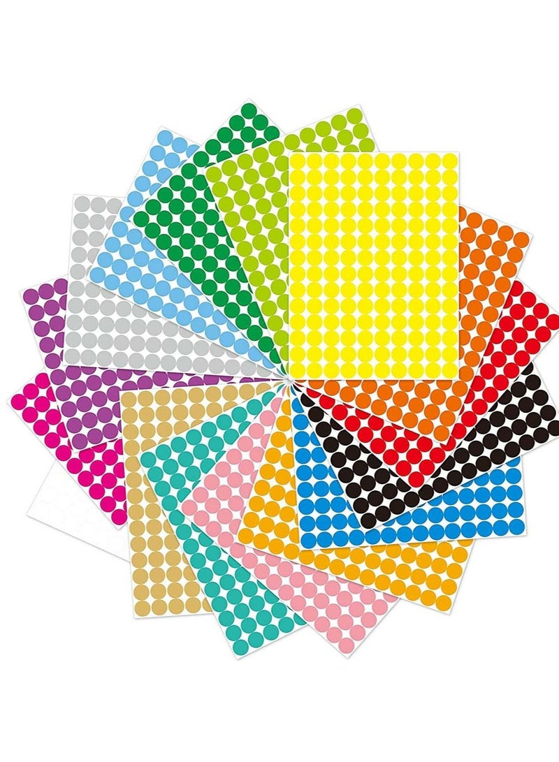 Captaintech Dot Sticker Label, Round Polka Circle Mega Bundle in Assorted 20color 2800pcs Color Coding Labels Self Adhesive Colored Stickers, 40 Sheets - Image 1