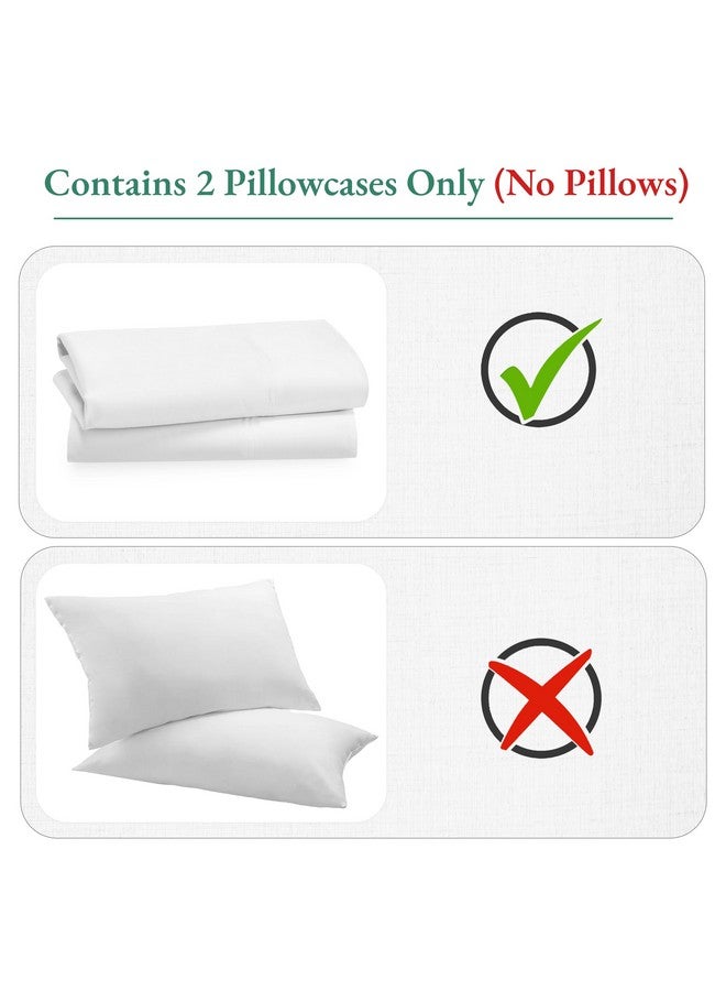 California Design Den California Design Den Luxuriously Soft 600 Thread Count 100% Cotton King Size White Pillowcase Set of 2, Fits King Pillows - Image 1