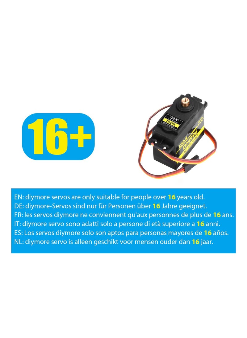 SYOSI - 2PCS High Speed Torque Digital Servo Motor, Metal Gear Servo Motor Precision Metal Gear Servo Motor Robust Metal Gear Digital Servo High-Speed Torque for RC Helicopter Airplane Car Boat Robot Controls - Image 1