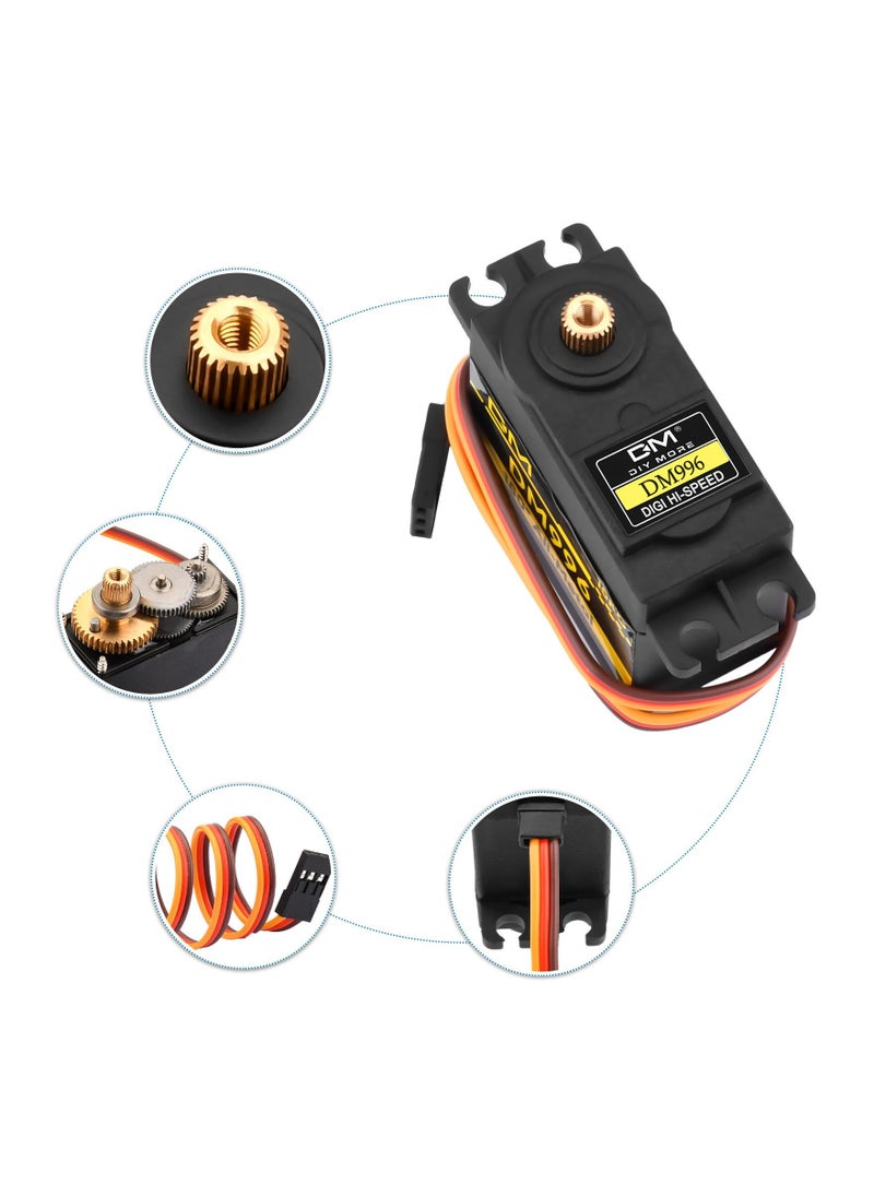 SYOSI - 2PCS High Speed Torque Digital Servo Motor, Metal Gear Servo Motor Precision Metal Gear Servo Motor Robust Metal Gear Digital Servo High-Speed Torque for RC Helicopter Airplane Car Boat Robot Controls - Image 1