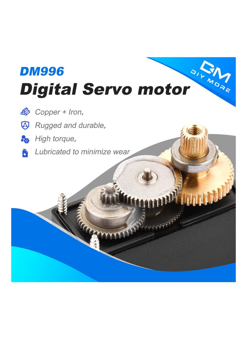 SYOSI - 2PCS High Speed Torque Digital Servo Motor, Metal Gear Servo Motor Precision Metal Gear Servo Motor Robust Metal Gear Digital Servo High-Speed Torque for RC Helicopter Airplane Car Boat Robot Controls - Image 1